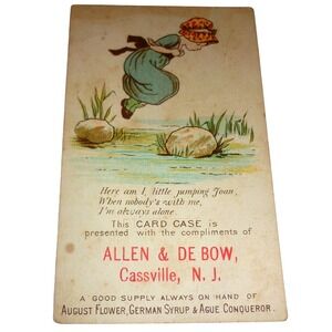 Victorian Trade Card Jumping Joan G.G Green Patent Medicine Cassville NJ Stamped